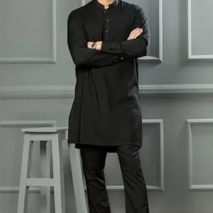 2 Pcs Men’s Stitched Wash And Wear Plain Shalwar Kameez