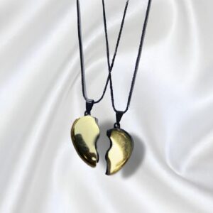 Golden Heart Design Couples Pendant - Set of 2 Pcs