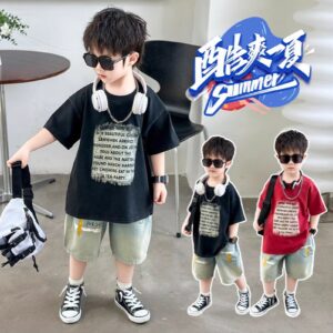 Boy's Short- Sleeved - T Shirt Summer  2026 New Children Summer Handsome T-Shirt  Boy's Summer Fried Street Clothes